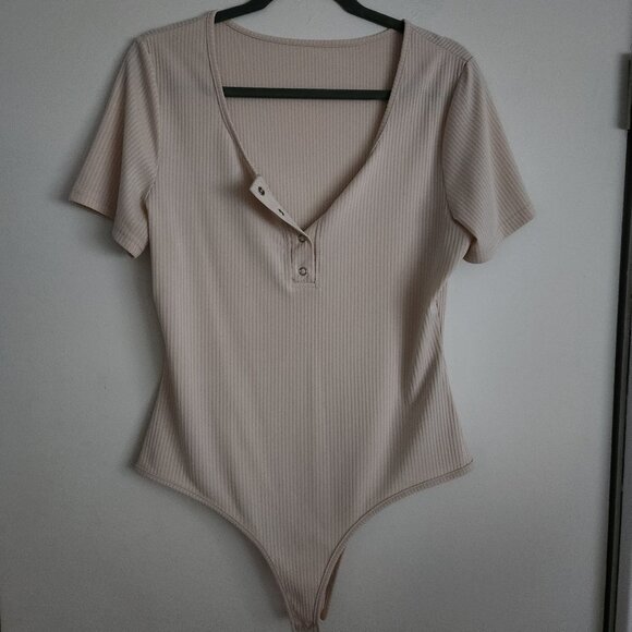 $ Shein Ribbed Bodysuit - Soft Nude, XL - Picture 1 of 3